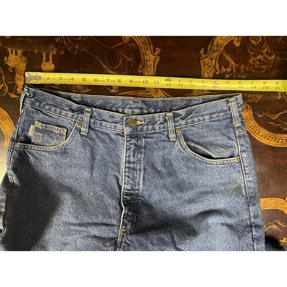 Vtg Carhartt Mens Relaxed Fit Straight Leg Flannel Lined Jean B21 Workwear 38x32 - Picture 5 of 15